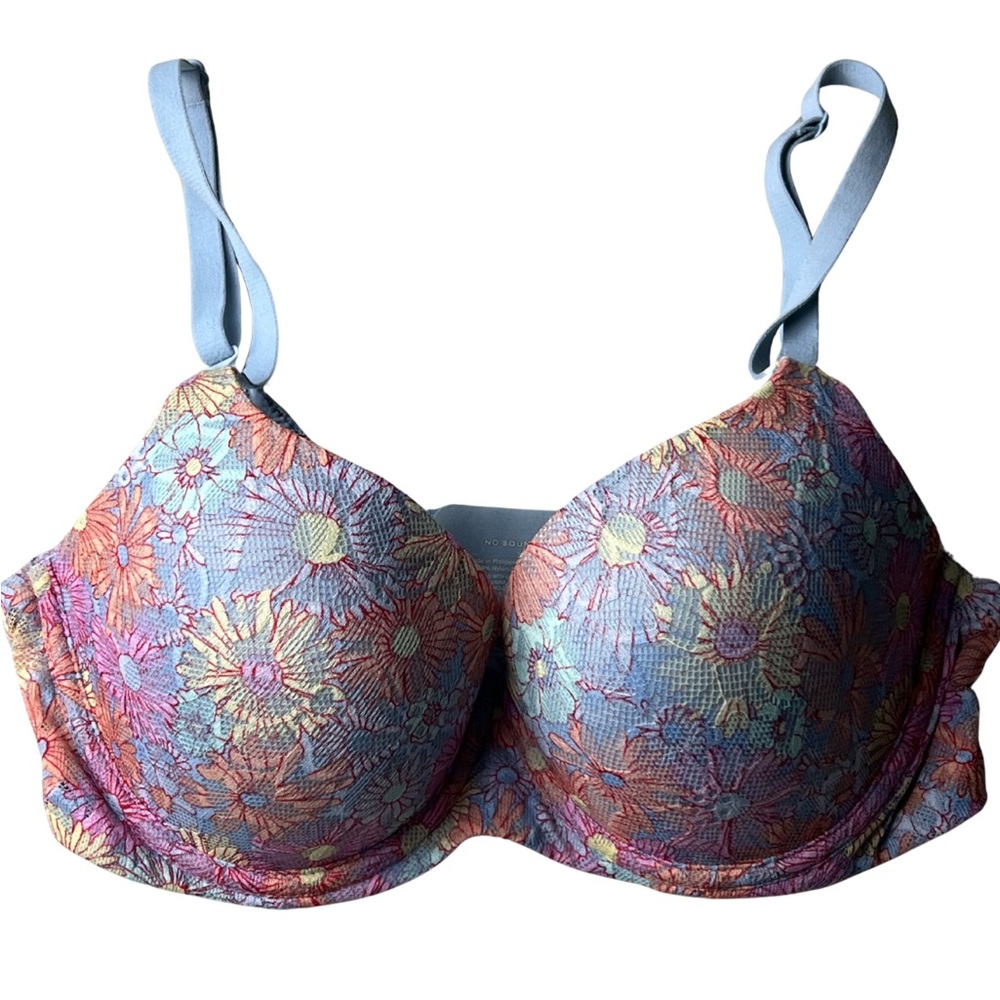 No Boundaries Pastel Floral Light Blue Bra 🩵